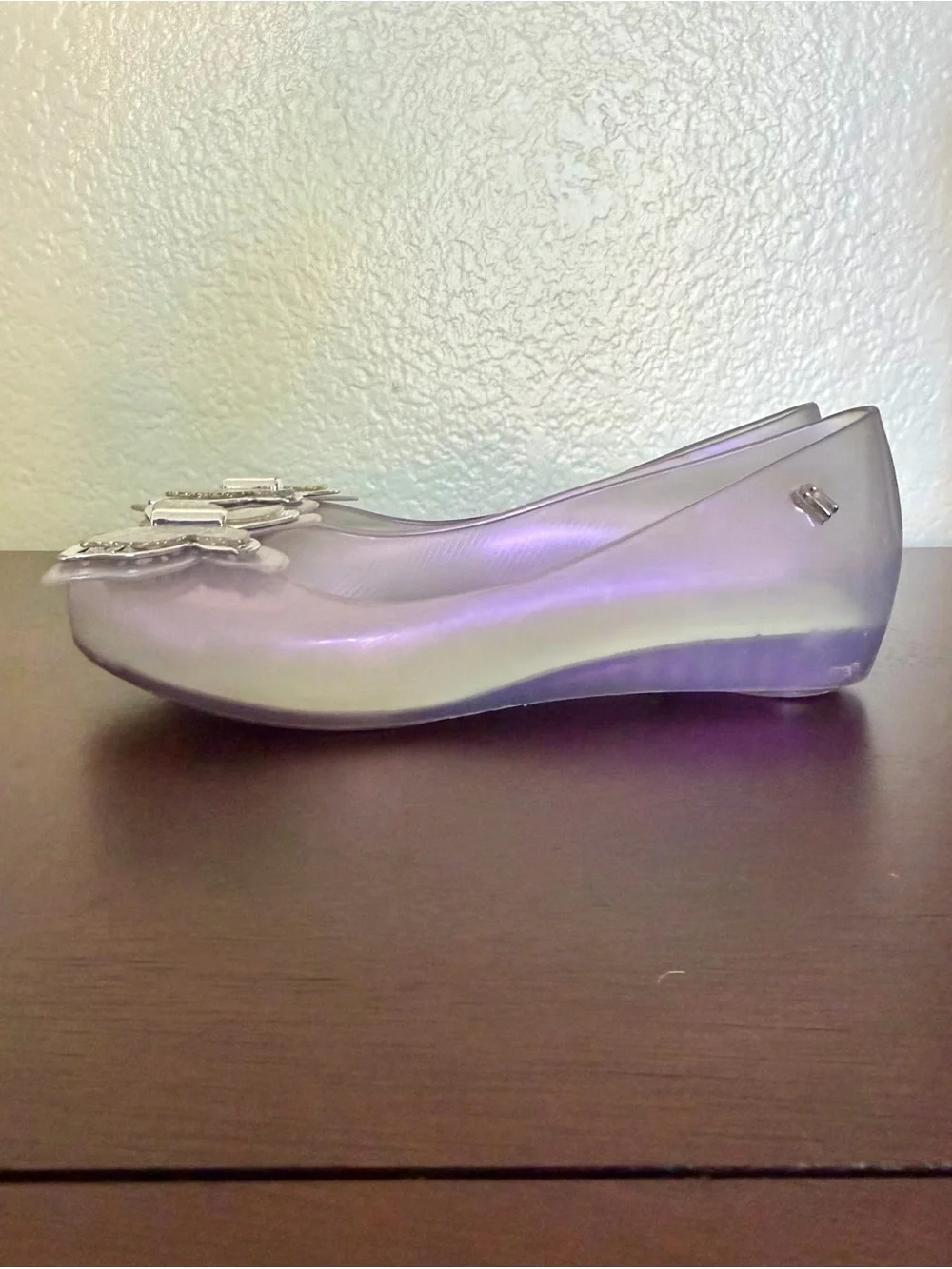 Mel by Melissa Jelly Flats Lilac Butterfly Bow Toddler Size 1
